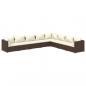 Preview: 8-tlg. Garten-Lounge-Set mit Kissen Poly Rattan Braun