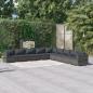 Preview: ARDEBO.de - 9-tlg. Garten-Lounge-Set mit Kissen Poly Rattan Grau