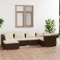 Preview: ARDEBO.de - 6-tlg. Garten-Lounge-Set mit Kissen Poly Rattan Braun