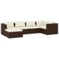 Preview: 6-tlg. Garten-Lounge-Set mit Kissen Poly Rattan Braun