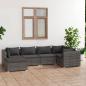 Preview: ARDEBO.de - 6-tlg. Garten-Lounge-Set mit Kissen Poly Rattan Grau