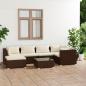 Preview: ARDEBO.de - 7-tlg. Garten-Lounge-Set mit Kissen Poly Rattan Braun