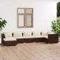 Preview: ARDEBO.de - 7-tlg. Garten-Lounge-Set mit Kissen Poly Rattan Braun