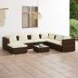 Preview: ARDEBO.de - 8-tlg. Garten-Lounge-Set mit Kissen Poly Rattan Braun