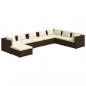 Preview: 8-tlg. Garten-Lounge-Set mit Kissen Poly Rattan Braun