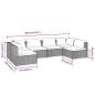 Preview: 6-tlg. Garten-Lounge-Set mit Kissen Poly Rattan Braun