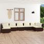 Preview: ARDEBO.de - 7-tlg. Garten-Lounge-Set mit Kissen Poly Rattan Braun