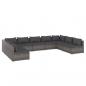 Preview: 9-tlg. Garten-Lounge-Set mit Kissen Poly Rattan Grau