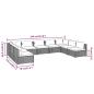 Preview: 9-tlg. Garten-Lounge-Set mit Kissen Poly Rattan Grau