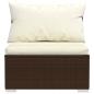 Preview: 6-tlg. Garten-Lounge-Set mit Auflagen Poly Rattan Braun