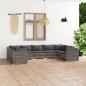 Preview: ARDEBO.de - 9-tlg. Garten-Lounge-Set mit Kissen Poly Rattan Grau