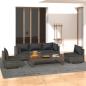Preview: ARDEBO.de - 5-tlg. Garten-Lounge-Set mit Kissen Poly Rattan Grau