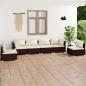 Preview: ARDEBO.de - 6-tlg. Garten-Lounge-Set mit Kissen Poly Rattan Braun