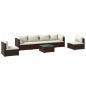 Preview: 7-tlg. Garten-Lounge-Set mit Kissen Poly Rattan Braun