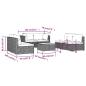 Preview: 7-tlg. Garten-Lounge-Set mit Kissen Poly Rattan Braun
