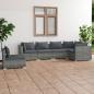 Preview: ARDEBO.de - 6-tlg. Garten-Lounge-Set mit Kissen Poly Rattan Grau