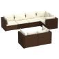 Preview: 7-tlg. Garten-Lounge-Set mit Kissen Braun Poly Rattan