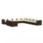 Preview: 11-tlg. Garten-Lounge-Set mit Kissen Braun Poly Rattan