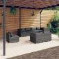 Preview: ARDEBO.de - 8-tlg. Garten-Lounge-Set mit Kissen Poly Rattan Grau