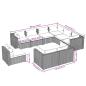 Preview: 9-tlg. Garten-Lounge-Set mit Kissen Poly Rattan Braun