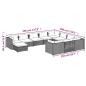 Preview: 11-tlg. Garten-Lounge-Set mit Kissen Poly Rattan Braun