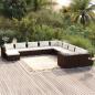 Preview: ARDEBO.de - 11-tlg. Garten-Lounge-Set mit Kissen Poly Rattan Braun