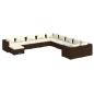 Preview: 11-tlg. Garten-Lounge-Set mit Kissen Poly Rattan Braun