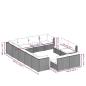 Preview: 12-tlg. Garten-Lounge-Set mit Kissen Grau Poly Rattan