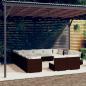 Preview: ARDEBO.de - 13-tlg. Garten-Lounge-Set mit Kissen Braun Poly Rattan