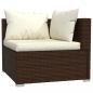 Preview: 13-tlg. Garten-Lounge-Set mit Kissen Braun Poly Rattan