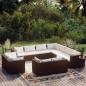 Preview: ARDEBO.de - 11-tlg. Garten-Lounge-Set mit Kissen Braun Poly Rattan