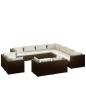 Preview: 11-tlg. Garten-Lounge-Set mit Kissen Braun Poly Rattan