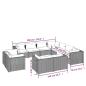 Preview: 11-tlg. Garten-Lounge-Set mit Kissen Braun Poly Rattan
