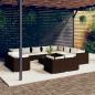 Preview: ARDEBO.de - 13-tlg. Garten-Lounge-Set mit Kissen Braun Poly Rattan