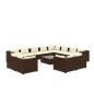 Preview: 13-tlg. Garten-Lounge-Set mit Kissen Braun Poly Rattan