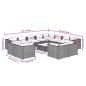 Preview: 13-tlg. Garten-Lounge-Set mit Kissen Braun Poly Rattan
