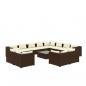 Preview: 13-tlg. Garten-Lounge-Set mit Kissen Braun Poly Rattan
