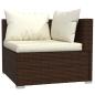 Preview: 13-tlg. Garten-Lounge-Set mit Kissen Braun Poly Rattan