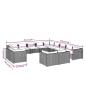 Preview: 13-tlg. Garten-Lounge-Set mit Kissen Braun Poly Rattan