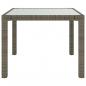 Preview: Gartentisch 90x90x75 cm Gehärtetes Glas Poly Rattan Grau