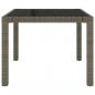 Preview: Gartentisch 90x90x75 cm Gehärtetes Glas Poly Rattan Grau