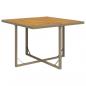 Preview: Gartentisch Beige 109x107x74 cm Poly Rattan & Massivholz Akazie