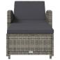 Preview: Sonnenliege mit Dunkelgrauer Auflage Poly Rattan Grau