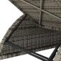Preview: Sonnenliege mit Dunkelgrauer Auflage Poly Rattan Grau