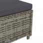 Preview: Sonnenliege mit Dunkelgrauer Auflage Poly Rattan Grau