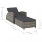 Preview: Sonnenliege mit Dunkelgrauer Auflage Poly Rattan Grau