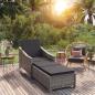 Preview: ARDEBO.de - Sonnenliege mit Dunkelgrauer Auflage Poly Rattan Grau