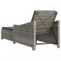 Preview: Sonnenliege mit Dunkelgrauer Auflage Poly Rattan Grau