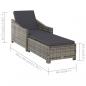 Preview: Sonnenliege mit Dunkelgrauer Auflage Poly Rattan Grau