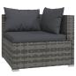 Preview: 3-Sitzer-Sofa mit Kissen Grau Poly Rattan